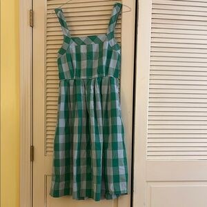 J. Crew Green Gingham Dress